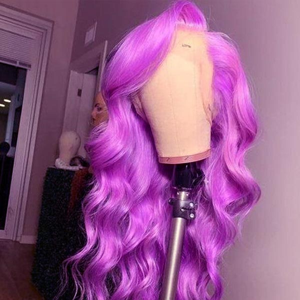 Purple Color Pre Plucked 4*4 5*5 13*4 Transparent Lace Frontal Wigs Body Wave Virgin Hair