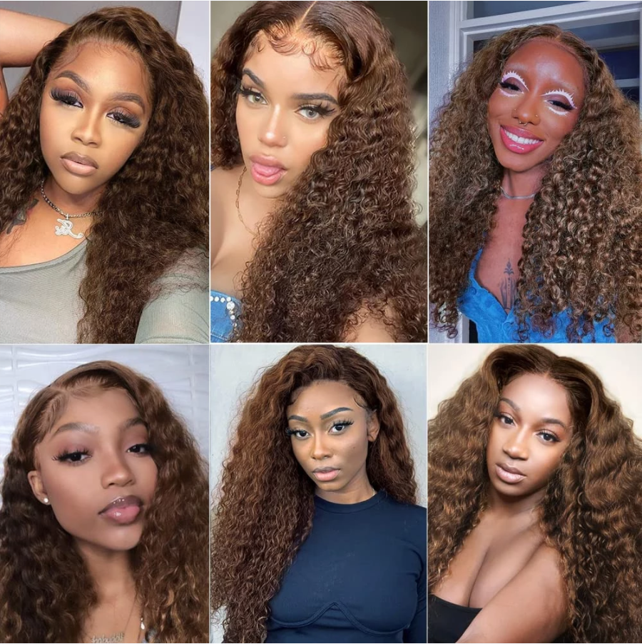 #4 Dark Brown Wig Deep Wave Lace Front Wigs Pre-plucked Human Hair Luxurious Customization