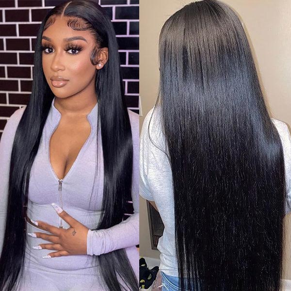 Super Natural Glueless Ready To Wear 6x4.5 HD Lace Straight Wig Pre Plucked Hairline & Bleached Knots & Pre-cut Lace