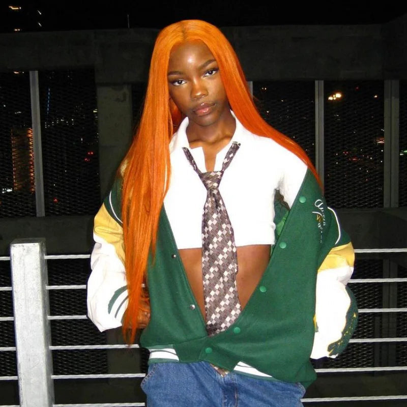 Glueless Ginger Colored Straight Hair 4x4 5x5 Lace Closure Wigs Beginner Friendly