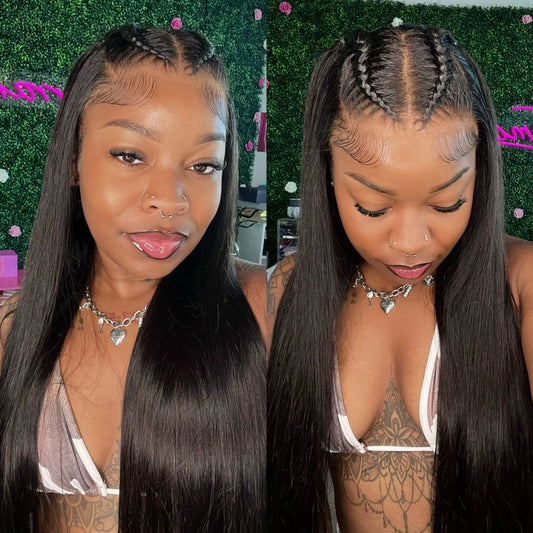 Braid In Advance Baby Hair Glueless 10x6 Lace Frontal Put On & Go Pre Everything Human Hair Wig