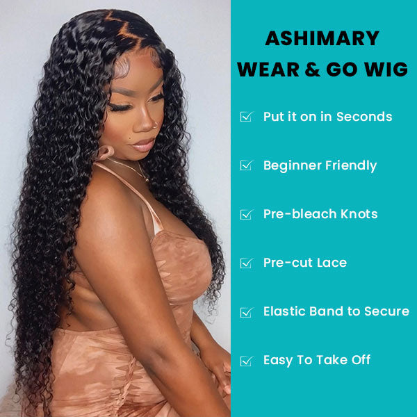 Romantic Bohemian Wear And Go Water Wave 13X4 HD Frontal Ready to Wear Wig With Pre Bleach Knots & Plucked Hairline & Pre-cut lace
