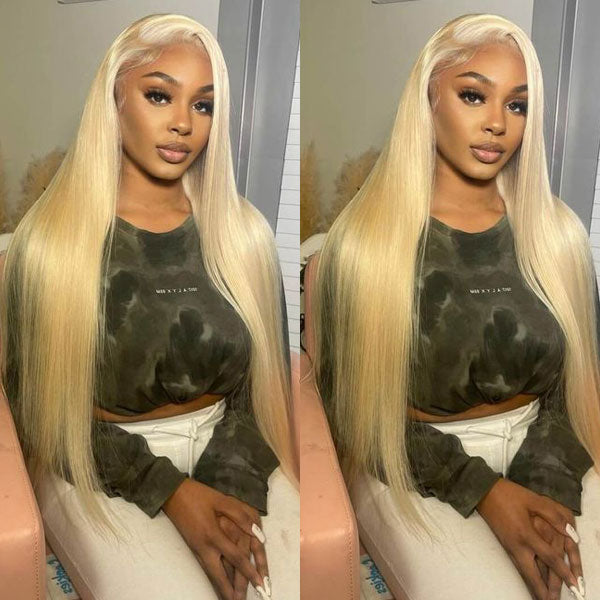 Glueless 613 Blonde Wear & Go 4*4 5*5 Transparent HD Lace Closure Straight Wig Ashimary Human Hair