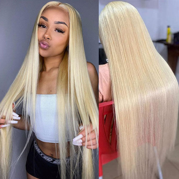 Glueless 613 Blonde Wear & Go 4*4 5*5 Transparent HD Lace Closure Straight Wig Ashimary Human Hair