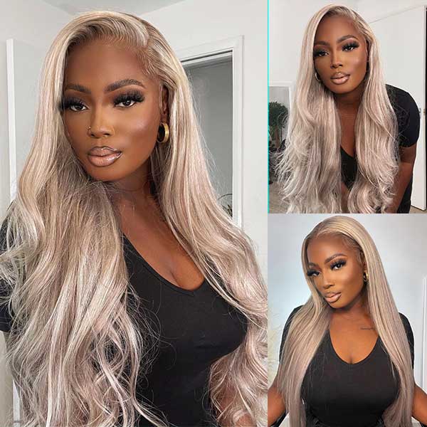 Ashimary Ash Blonde Straight Hair Lace Frontal Wigs Online For Sale