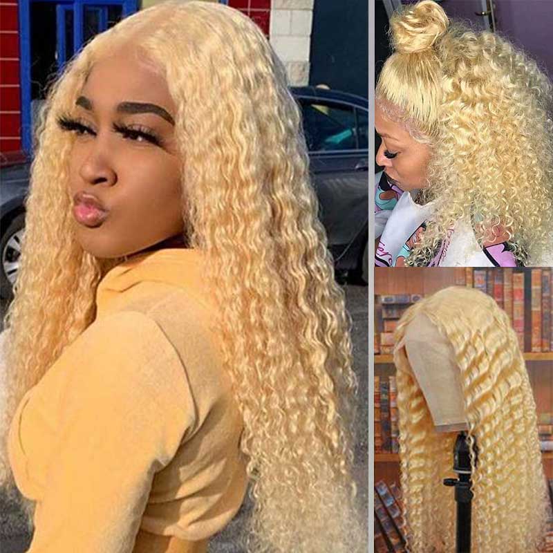 Invisible HD Lace 613 Blonde 13x4 Lace Front Straight Human Hair Wig Pre-plucked