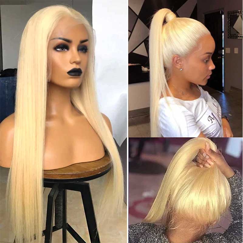 Pre Plucked 613 Blonde 360 Lace Frontal Wig with Baby Hair Hd Transparent Lace