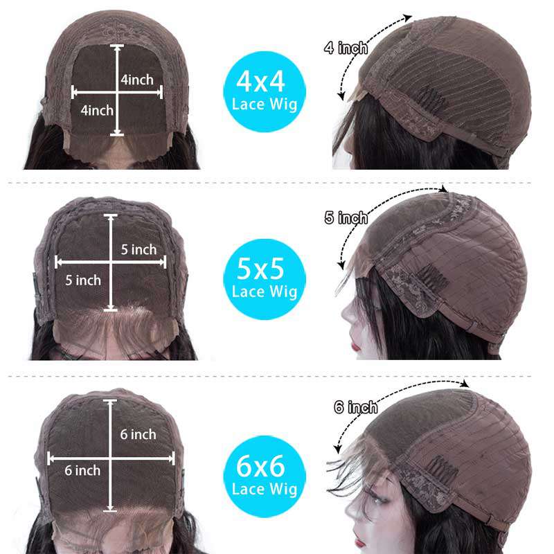 Glueless 5x5 HD Transparent Closure Wig Straight Brazilian Human Hair Natural Color