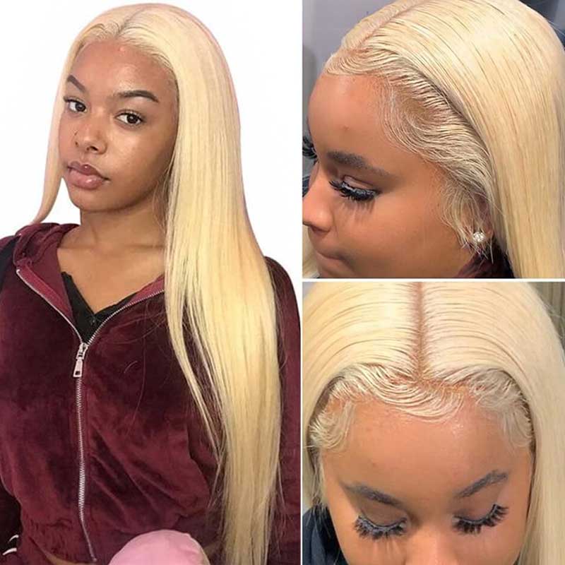 Pre Plucked 613 Blonde 360 Lace Frontal Wig with Baby Hair Hd Transparent Lace