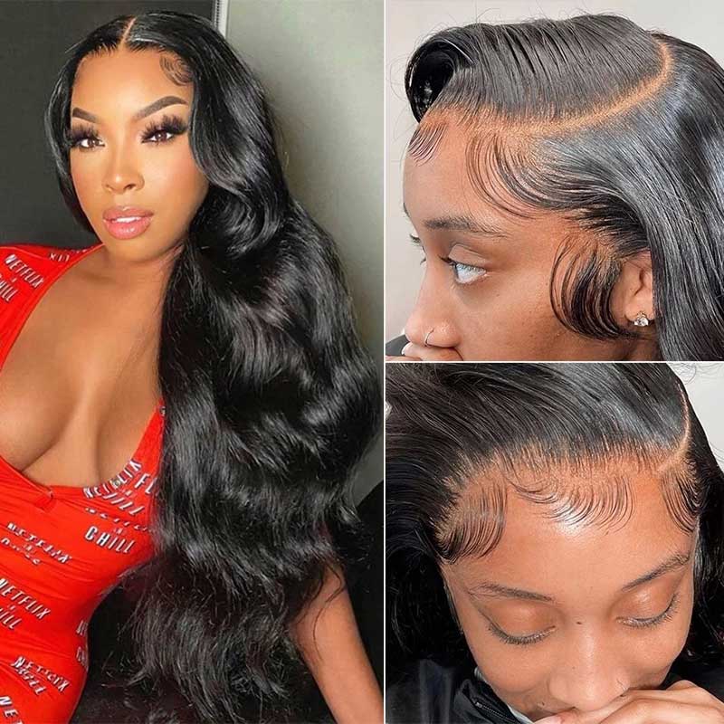 13x6 Clear HD Transparent Lace Front Human Hair Body Wave Wig
