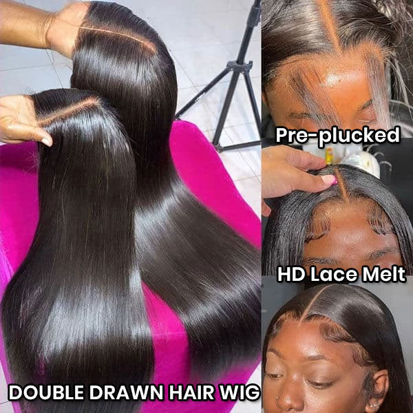 Best 15A Double Drawn Transparent HD 13*4 Lace Front Wig Straight Human Hair