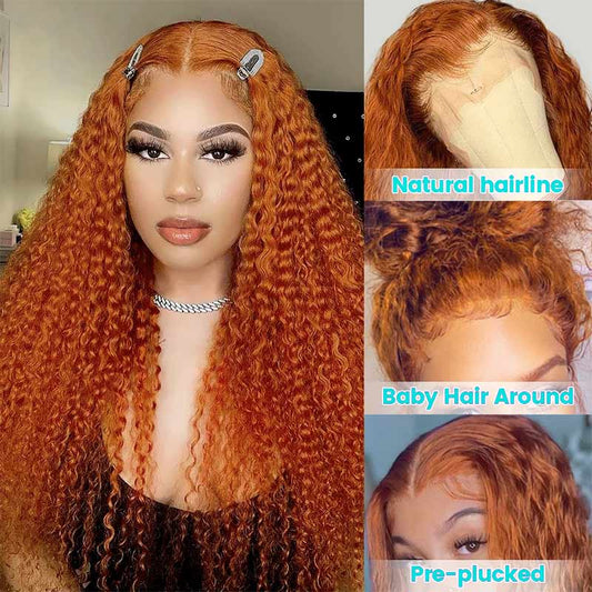 Ginger Jerry Curly Wig 13*4 13*6 Lace Wigs Ginger Lace Front Wigs Ashimary Virgin Hair