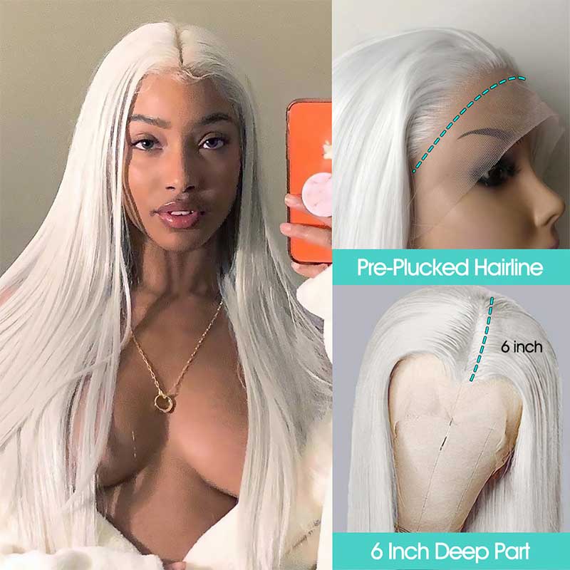 White HD Transparent 13*4 13*6 Full Lace Front Wigs Ashimary Human Hair