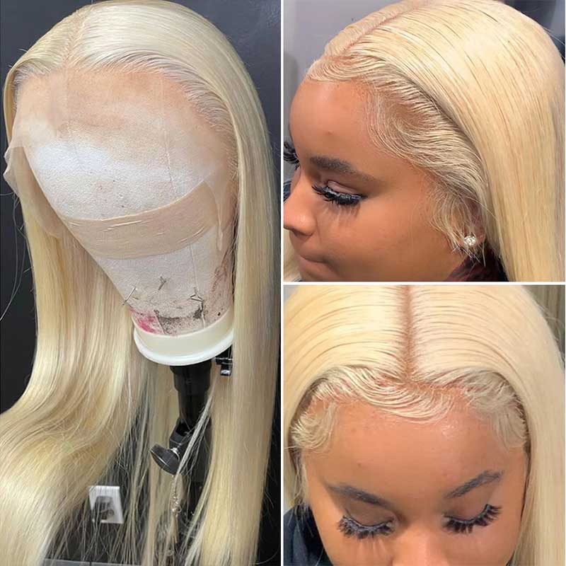 613 Blonde Pull Go 13x6 Full Pre-Cut Glueless Lace Front Wig Brazilian Human Hair