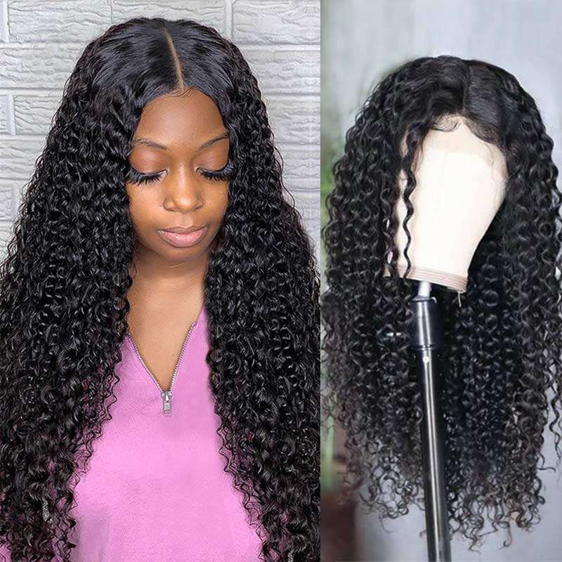 Ashimary Jerry Curly Glueless 5x5 HD Transparent Closure Wig Brazilian Human Hair Natural Color