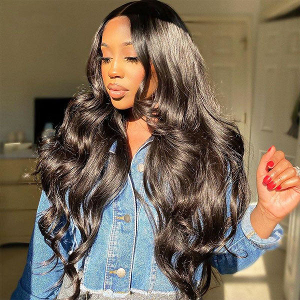 Glueless Wear & Go 13x4 Transparent Lace Body Wave Pre Cut Lace Ready To Wear Wig With Pre Bleached Knots & Plucked Hairline
