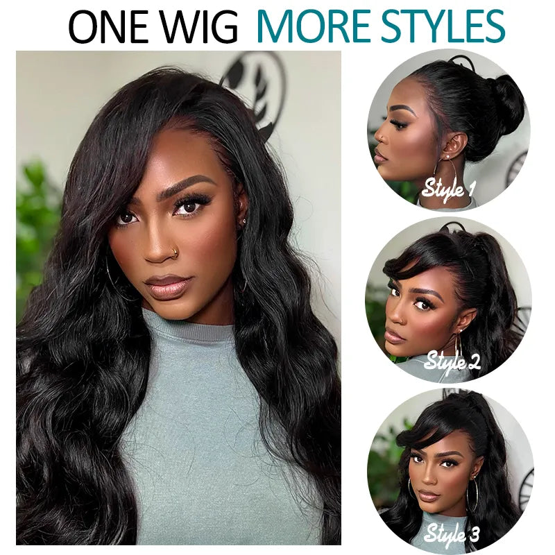 Face Framing Body Wave Invisi Strap Snug Fit 360 Transparent Lace Frontal Bleached  Knots Pre Cut Lace Wig