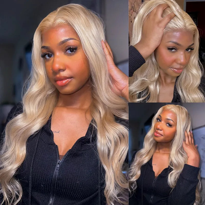 Ashimary Ash Blonde Color Body Wave Lace Frontal Wigs Online For Sale