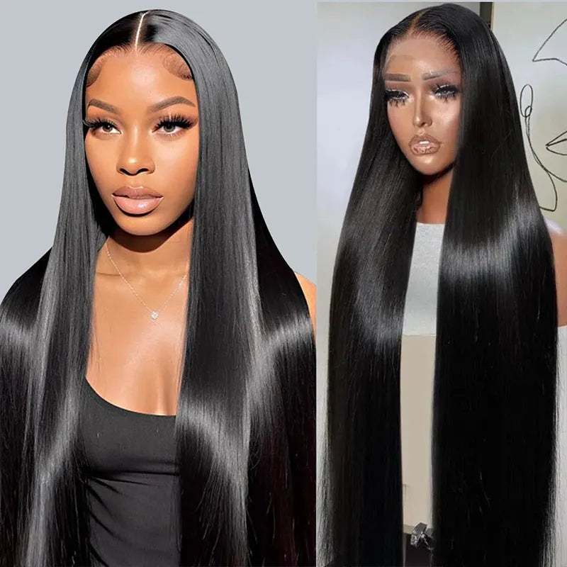 34-Inch 5x5 Bone Straight Transparent Lace Vietnamese Human Hair Wig for Black Women
