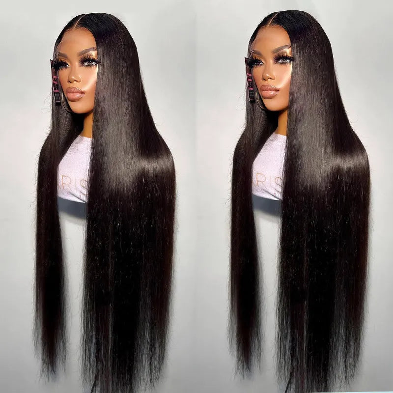34-Inch 5x5 Bone Straight Transparent Lace Vietnamese Human Hair Wig for Black Women