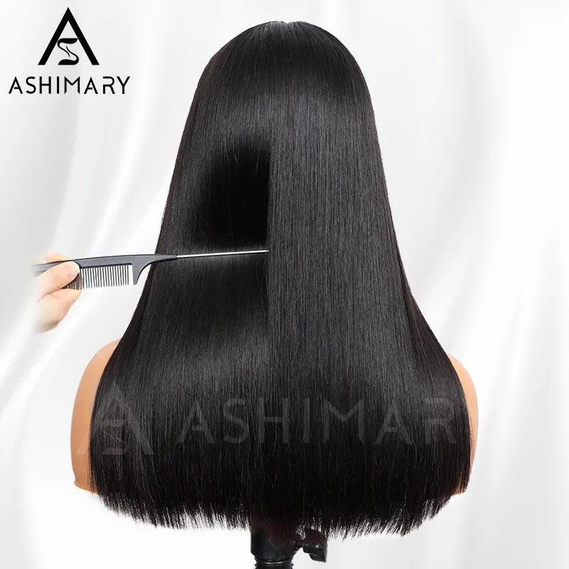 Pull Go 3x1 Lace Double Drawn Bob Wig True Scalp Bang Wig Bone Straight Silky Glueless High Density Human Hair