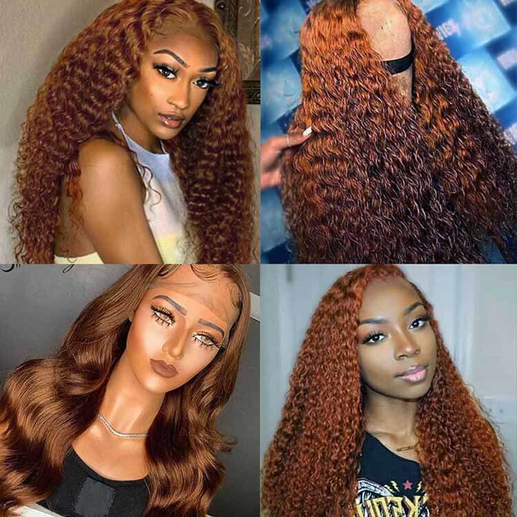 Brown Wig #30 Deep Wave 13*4 13*6 Lace Wigs Pre-plucked Human Hair Lace Front Wigs Luxurious Customization