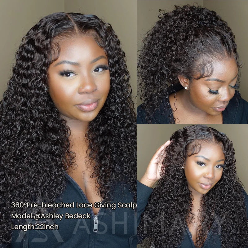 Chocolate Brown Water Wave Invisi Strap Snug Fit 360 Melting Lace Frontal Bleached Knots Glueless Lace Wig