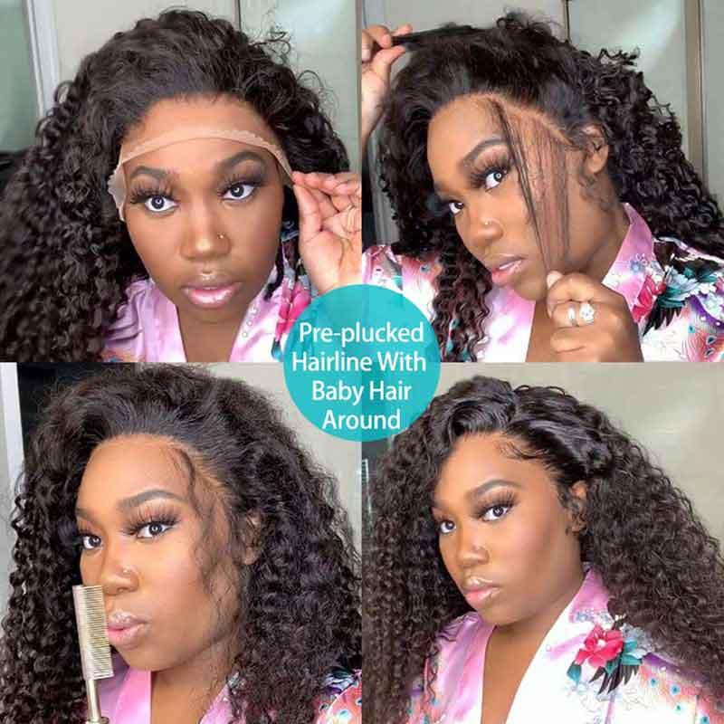 Long Wig | Jerry Curly 13x4 Transparent HD Lace Frontal Wig Human Hair 28-38 Inch