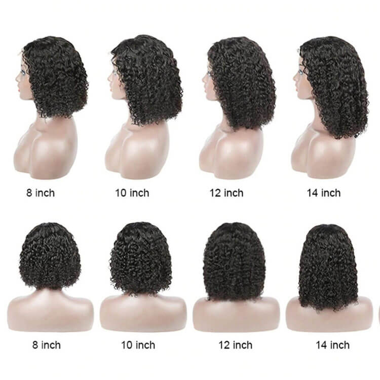 Pixie Jerry Curl Wig Black Bob Wig 10A Brazilian Human Hair