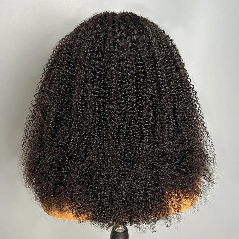 4C Curly Edge Afro Curly Flexible Fit Half Wig With Drawstring Natural Hairline Beginner Friendly