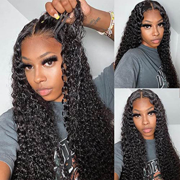 Put On & Go Pre Cut Lace Deep Wave Glueless Ready to Wear Wig with Pre Plucked Hairline & Bleached Knots