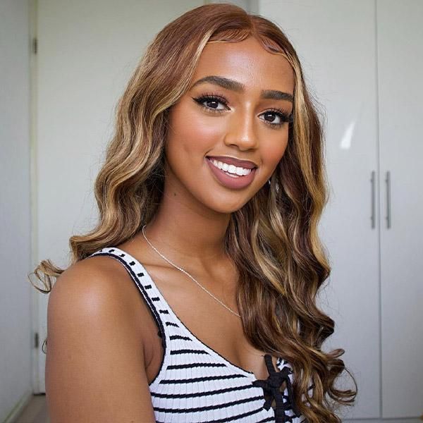 Brown Highlight Body Wave Wigs 4x4/13x4/13x6 Human Hair Lace Wigs Ashimary Hair