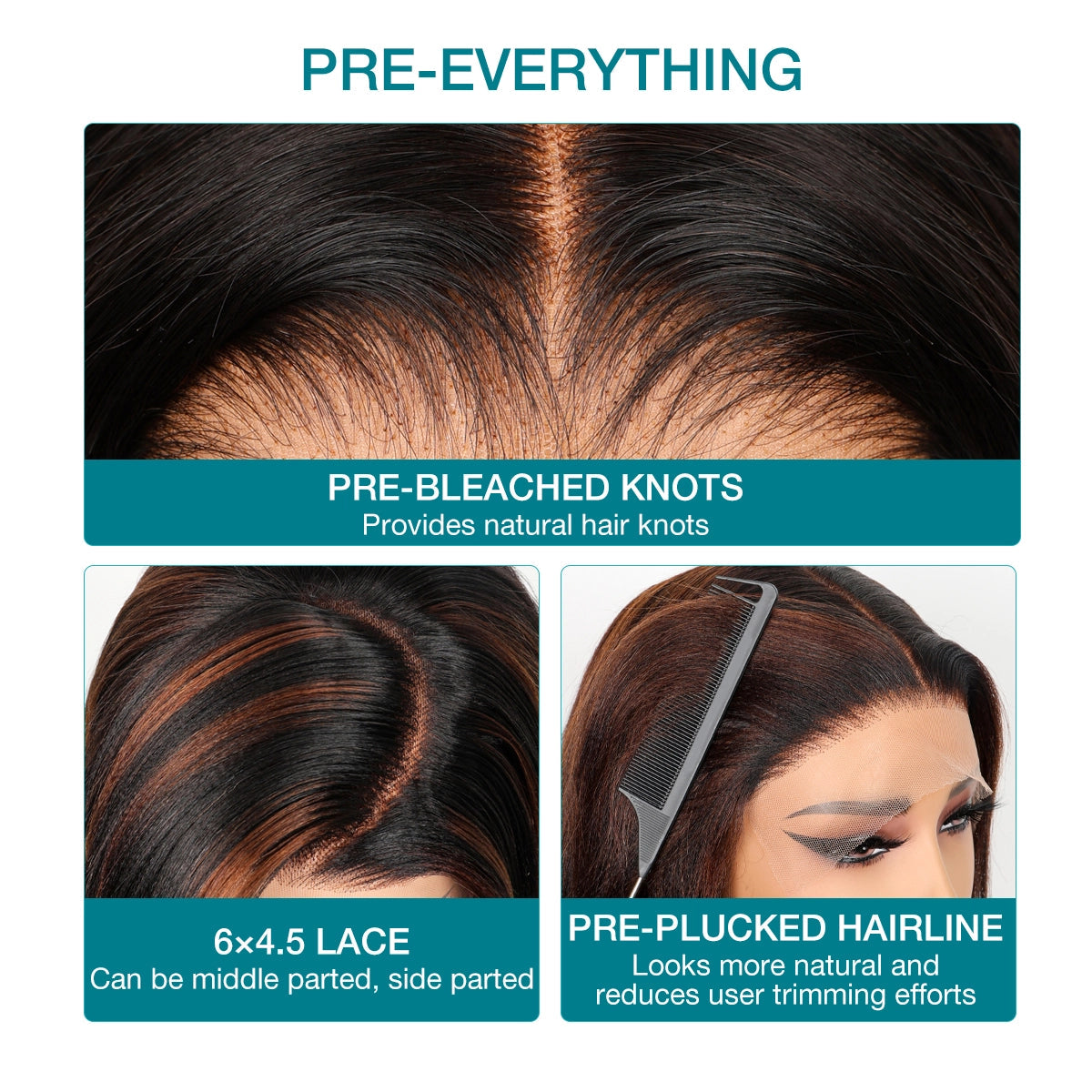 Cherry Red Highlight Layered Cut Body Wave Wig 13x6 Full Pre-Everything Wig Burgundy Highlight