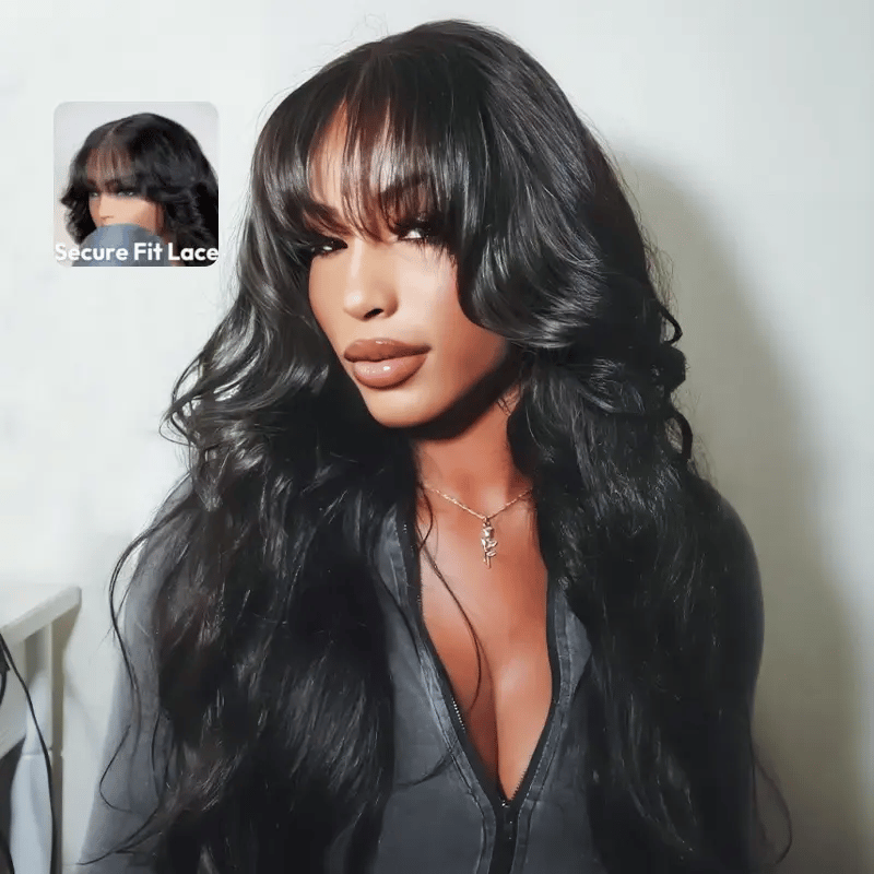 Layer Cut Body Wave With Bang 360 Invisi Strap Lace Frontal Wig Glueless Salon Hairstyles