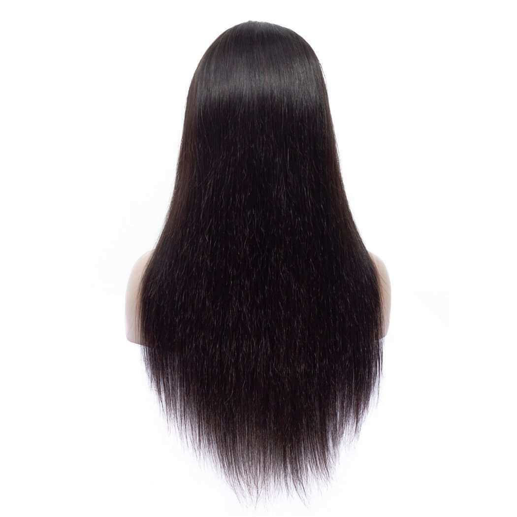 Full Lace Wig Brazilian Human Hair Straight Hair Full Scalp Lace Wigs Natural Color 180% Density