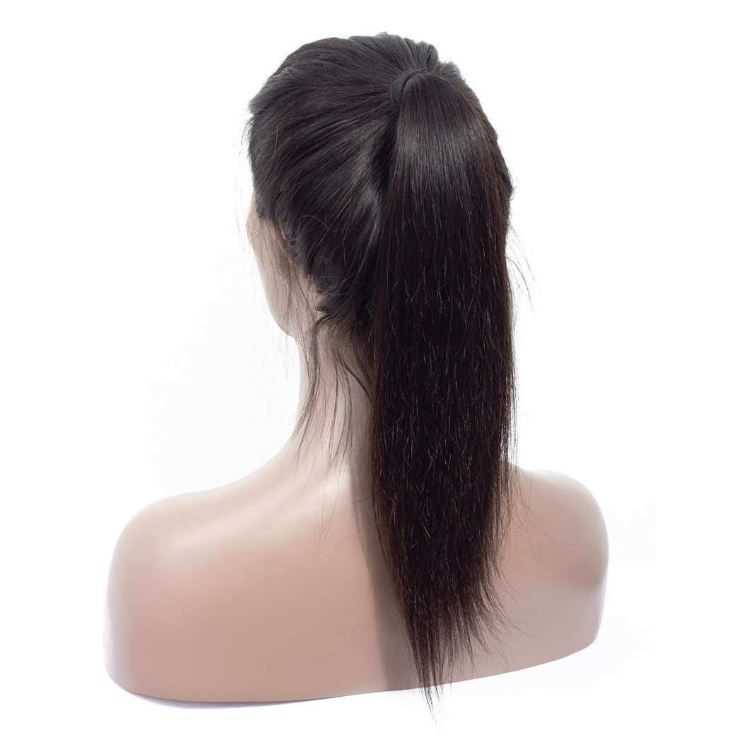 Full Lace Wig Brazilian Human Hair Straight Hair Full Scalp Lace Wigs Natural Color 180% Density