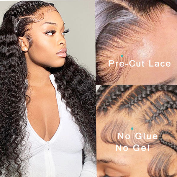Fabulous Throw on & Go Deep Wave 13x4 HD Transparent Lace Easy Beginner Wig With Pre Bleach Knots & Pre-cut lace