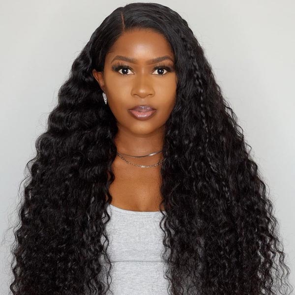 Put On & Go Pre Cut Lace Deep Wave Glueless Ready to Wear Wig with Pre Plucked Hairline & Bleached Knots