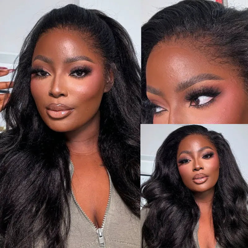 Newborn Hairline Kinky Body Wave Invisi Strap Glueless 360 Lace Frontal  Pre-Everything Natural Wig