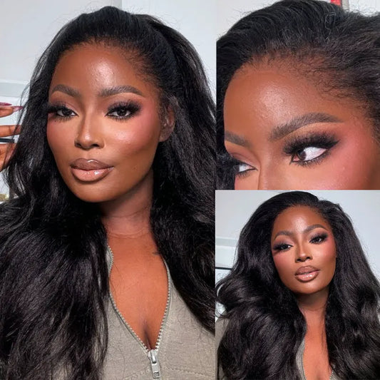 Newborn Hairline Kinky Body Wave Invisi Strap Glueless 360 Lace Frontal  Pre-Everything Natural Wig