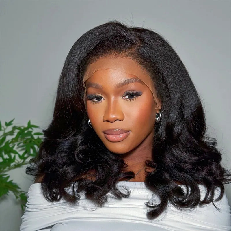 Newborn Hairline Kinky Body Wave Invisi Strap Glueless 360 Lace Frontal  Pre-Everything Natural Wig