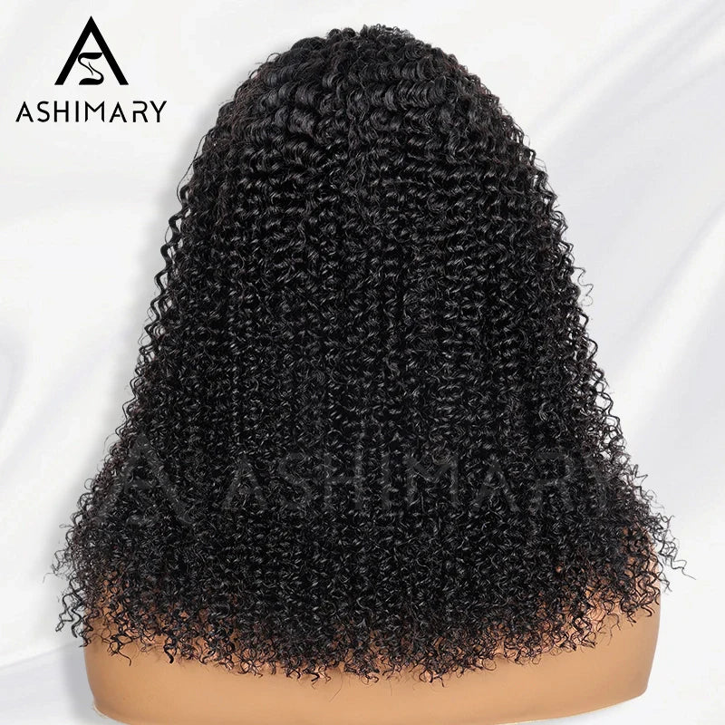 Half Wig with Drawstring Kinky Curly Ready To Go Wig 3 in 1 Half Wig Human Hair Affordable Wig