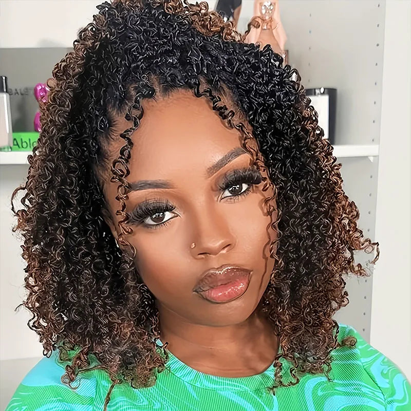 Half Wig with Drawstring Kinky Curly Ready To Go Wig 3 in 1 Half Wig Human Hair Affordable Wig