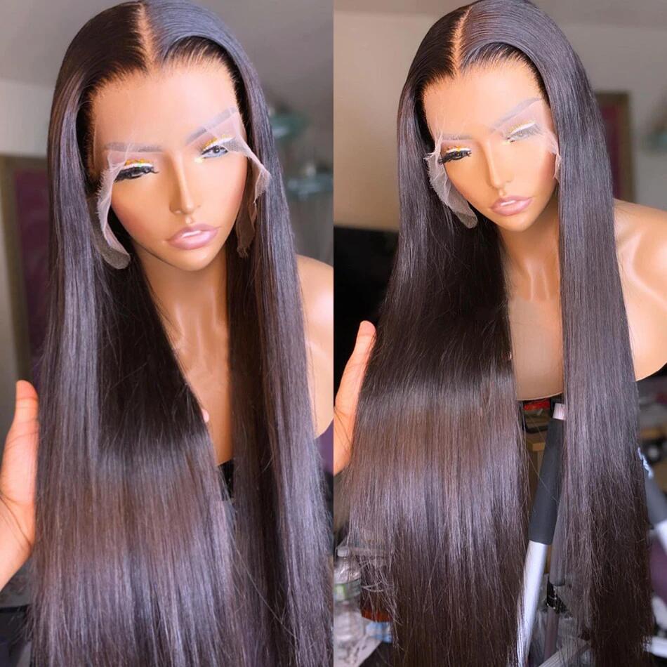 Ashimary 13x4 HD Lace Front Wig Straight Hair Transparent Lace Wigs Natural Color