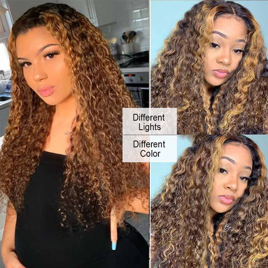 Highlight Deep Wave Glueless 4*4 13*4 13*6 Lace Wigs 180% Brazilian Human Hair Luxurious Customization