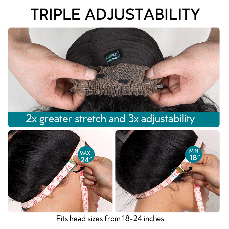 Ashimary 4C Edges Invisi Strap Snug Fit 360 Transparent Lace Frontal Kinky Straight Wig with Curly Baby Hair Pre Bleached Knots