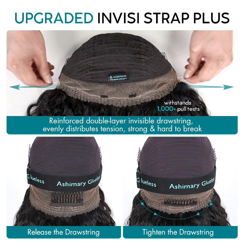 Highlight Kinky Straight Invisi Strap 360 Skin Lace Frontal Glueless Wig Pre Everything Human Hair Wig