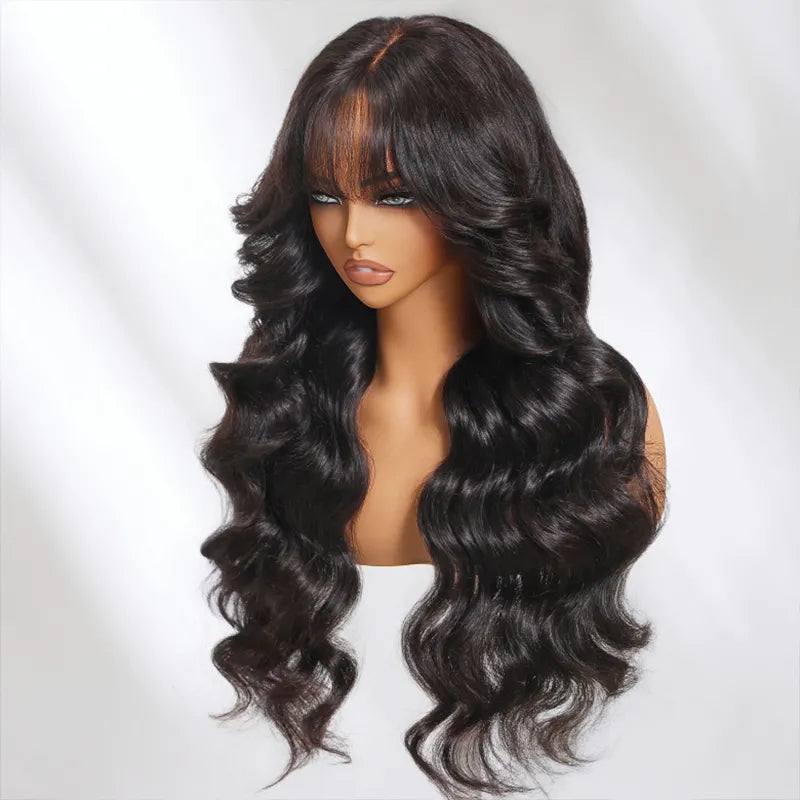 Layer Cut Body Wave With Bang 360 Invisi Strap Lace Frontal Wig Glueless Salon Hairstyles