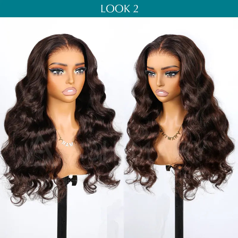 Ashimary PairUp Zippable Wig Highlight Body Wave Optional Replaceable Zip Lace Top 2 in 1