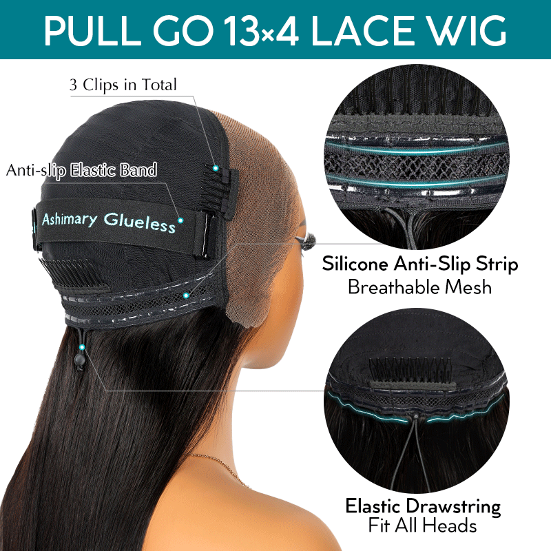 Glueless Wear & Go 13x4 Transparent Lace Body Wave Pre Cut Lace Ready To Wear Wig With Pre Bleached Knots & Plucked Hairline
